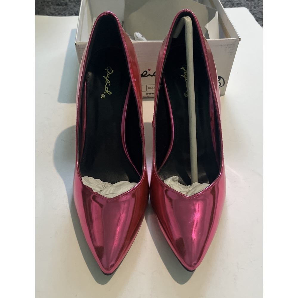 Qupid Women's Metallic Fuchsia, High Heels Stilettos 4"  Pointed Toe Sz‎ 8 New - Picture 3 of 7